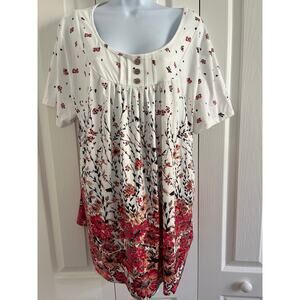 Women's Casual Round Neck Short Sleeve Tunic Top for Leggings Loose Blouse Shirt